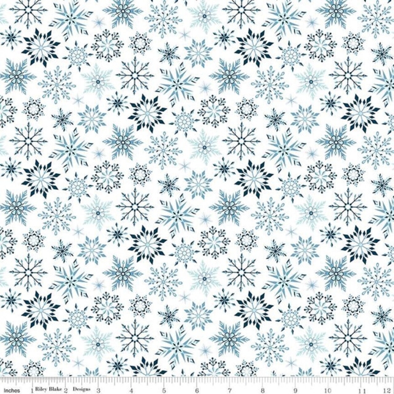 Snowflakes in White (c16365-white) | Winter Magic | Dani Mogstad | Riley Blake
